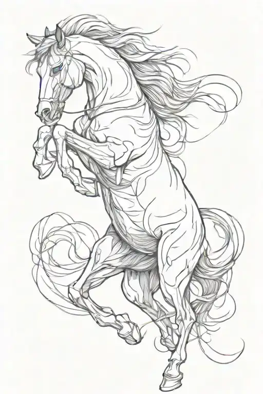 Galloping Horse Jumping