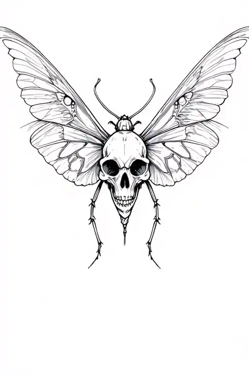 Moth Skull On Wings