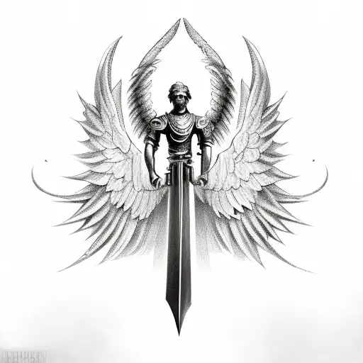 St Michael Sword Angel Wings