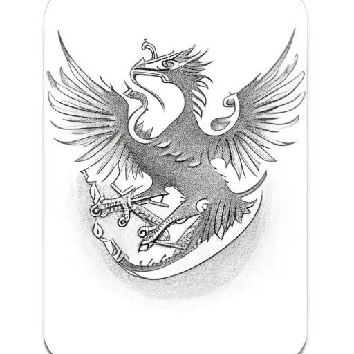 4 Playing Cards With A Liver Bird Sat On Top Of The Top Card And A Dragon Going Through The Cards