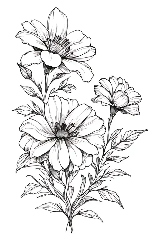 Flowers Connected Line