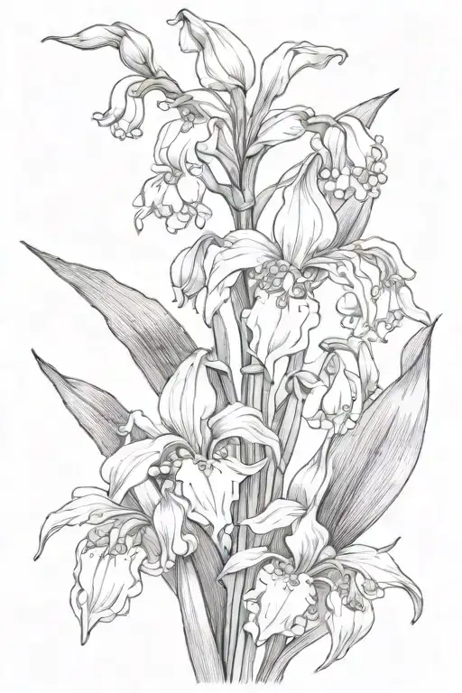 Lily Of The Valley And Iris Flower