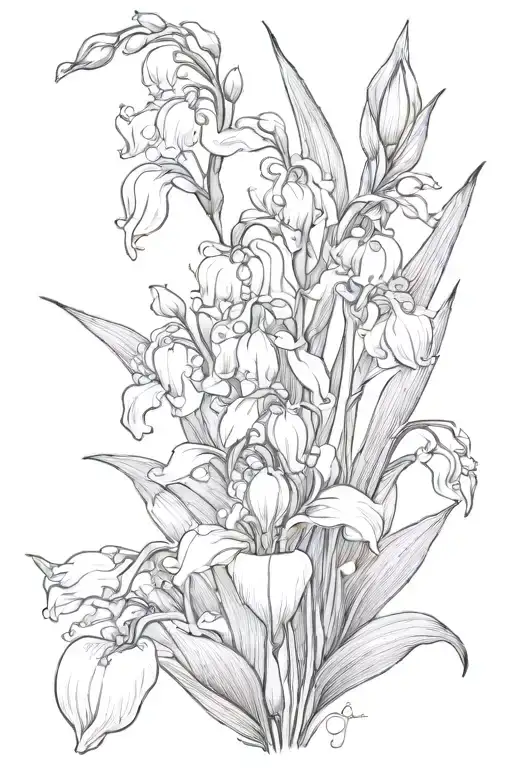 Lily Of The Valley And Iris Flower