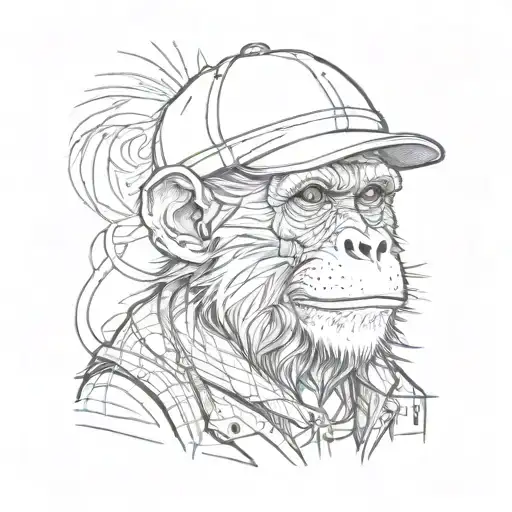 Monkey Wearing A Flat Cap
