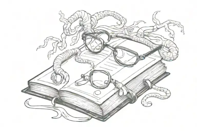 A Worm With Glasses Coming Out Of A Book