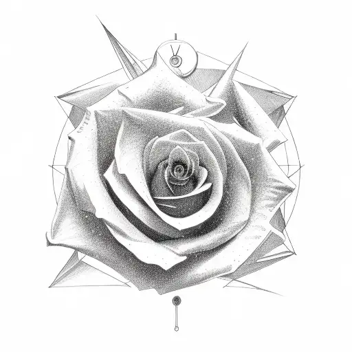 Rose With Angle And Clock