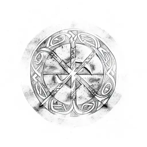 Mysterious Viking Rune Circle With Ancient Symbols