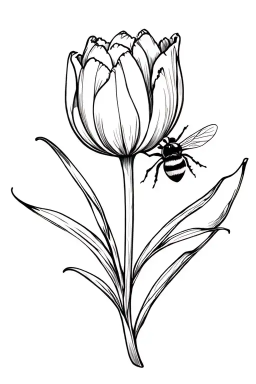 Tulip And A Bee