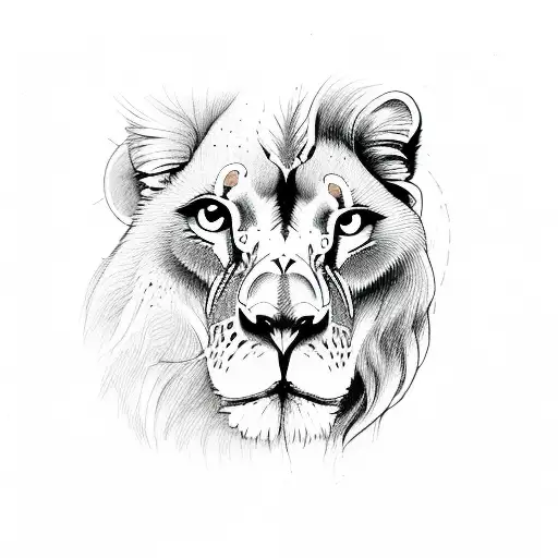 Lion And Owl Stitting Together