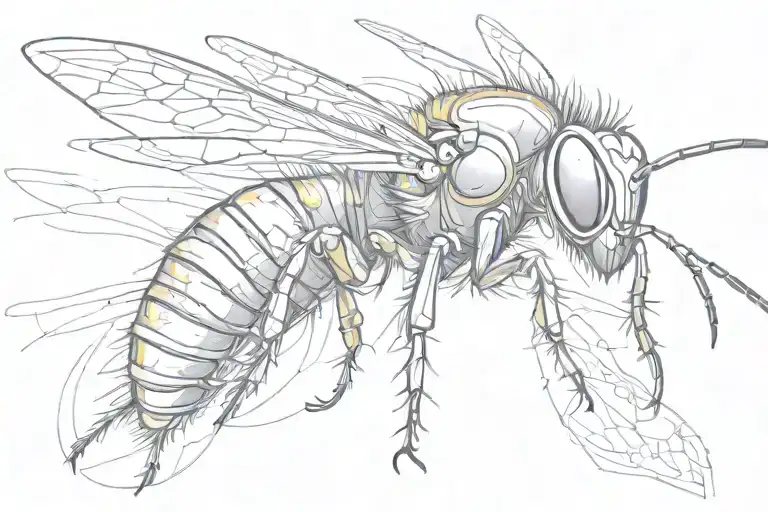 Messy Line Sketch Of Wasp