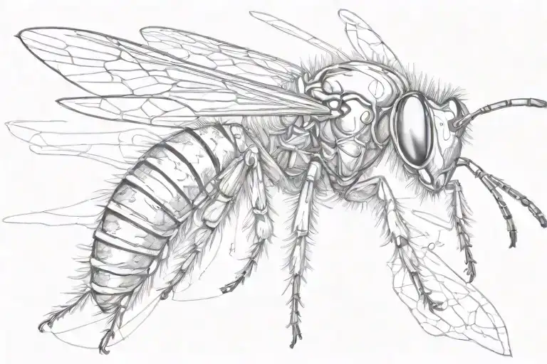 Messy Line Sketch Of Wasp