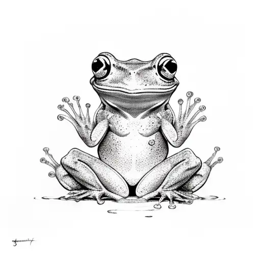 Magical Frog Meditating While Floating