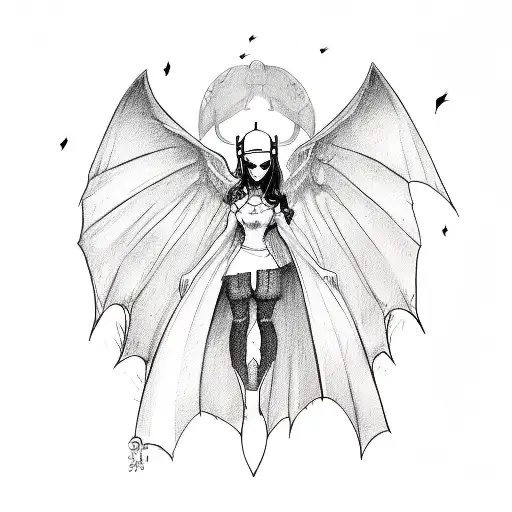 A Sketch Of My Melody With Bat Wings