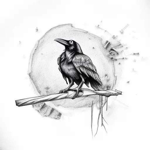 Raven On Voodoo Scarecrow