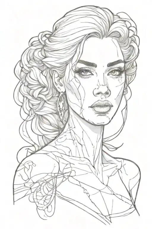 Portrait Woman Face And Bust