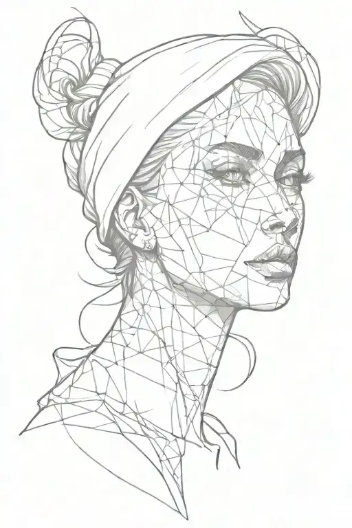 Portrait Woman Face And Bust Nude Woman Posing