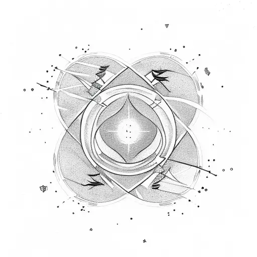 Sketch-style Yin Yang Incorporating Cancer Constellation