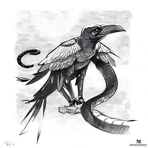 Snake Fighting Raven