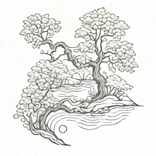 A Winding River With A Rowan Tree Beside It