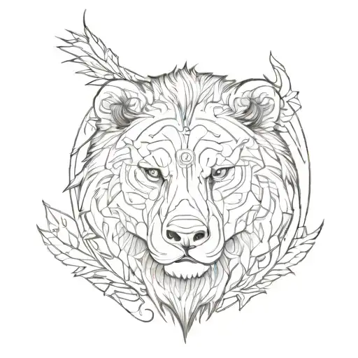 Bear With Lion Symbol