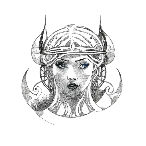 Viking Woman With Hera And Olive Tree