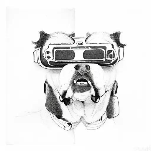A Dog Wearing Virtual Reality Goggles