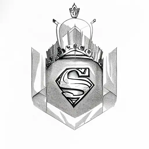 Letter J With Crown And Superman Symbol