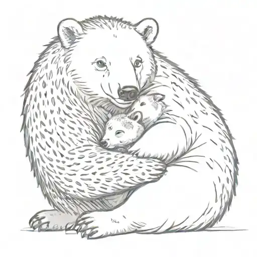 Polar Bear Hugging Hedgehog