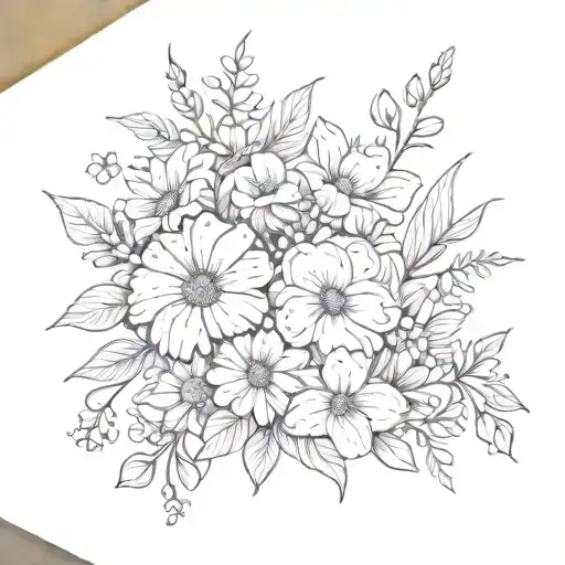 January Feb March Birth Flower Bouquet