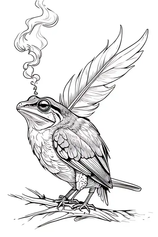 Toad Smoking Feather Turns Into Birds