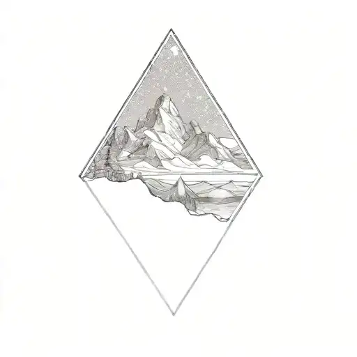 A Starry Sky With A Mountain In The Background