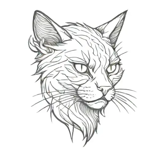 Angry Female Cat Drawn In Furry Art Style