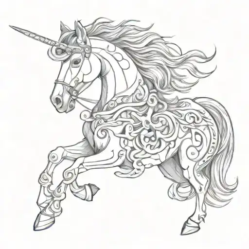 Horse And Trident Intertwined