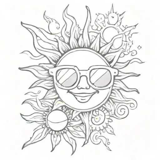 Happy Sun With Sunglasses