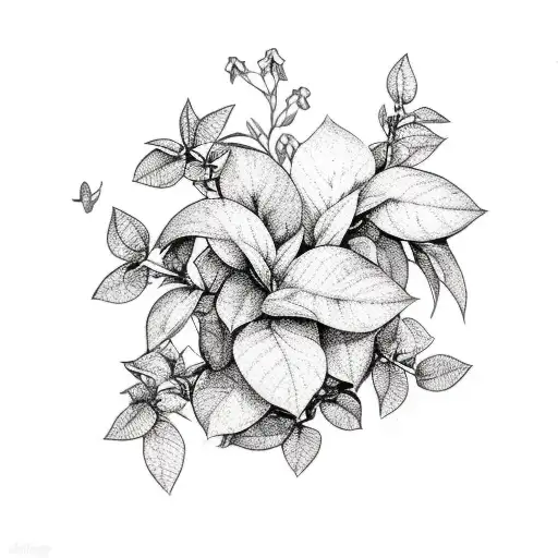 Full Sleeve Jasmine And Bougainvillea Vine Flowers Without Colors