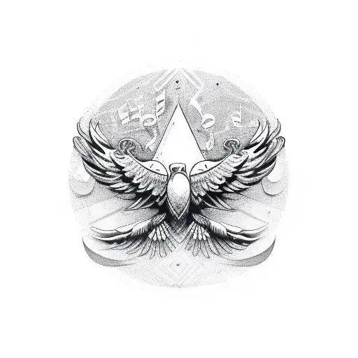 Musical Notes Forming The Shape Of An Eagle