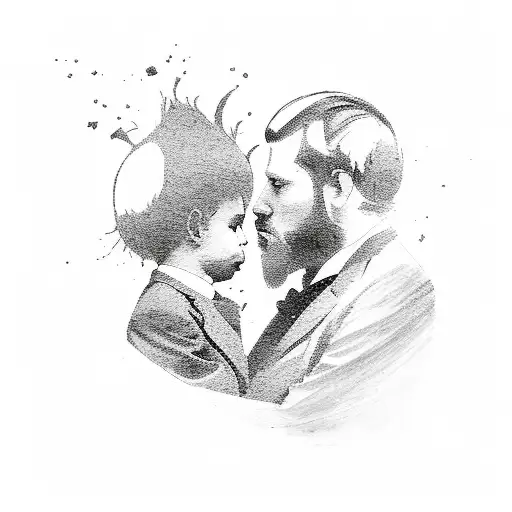 Silhouette Of Father And Son