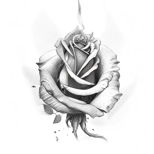 Smoke With Rose And Stem