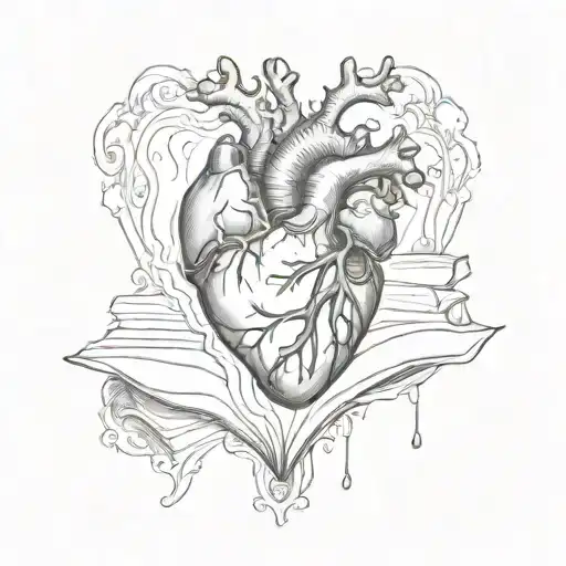 Book And Anatomical Heart