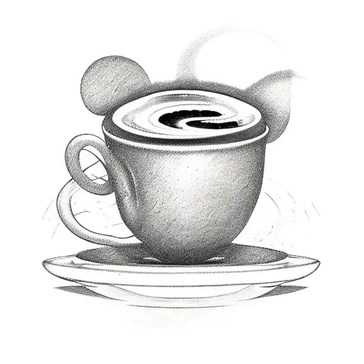 A Coffee Cup With A Hidden Mickey Mouse Silhouette