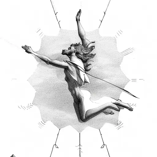 Icarus Falling In The Sun Rays