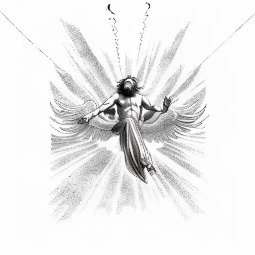 Icarus Falling In The Sun Rays