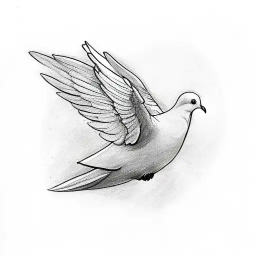A Sketch Of A Dove Carrying A Sheet Of Gospel Music