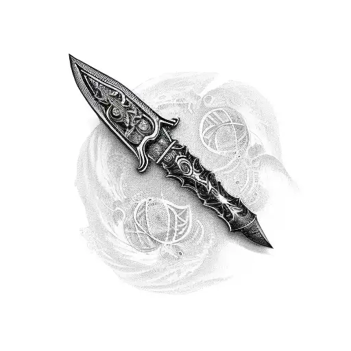 Hand Holding Ornate Dagger