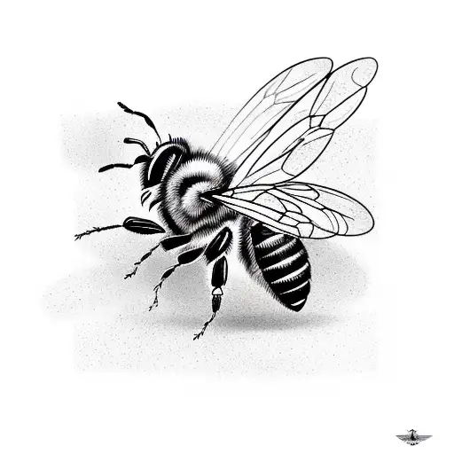 Bee With Gearwheel And Machanical Desing