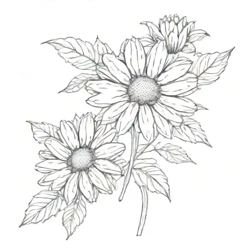 Minimalist Birth Flower Daisy Tattoo Design