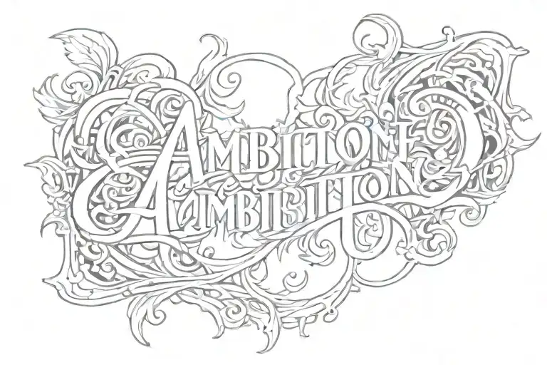 Flame Of Ambition Lettering