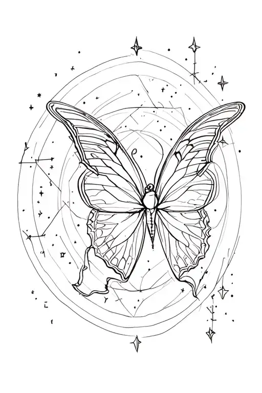 Butterfly With Gemini Constellation Inside