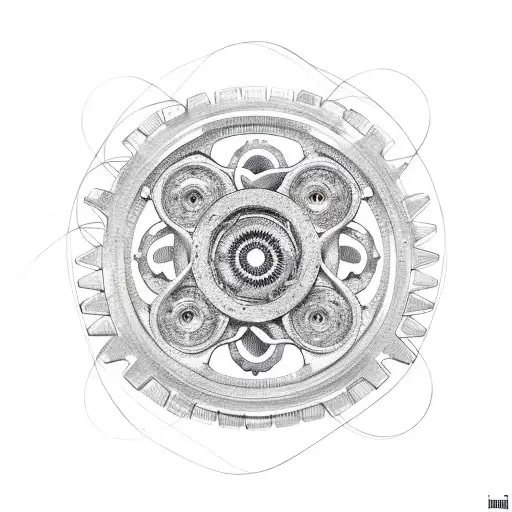 Motorcycle Gears Intertwined With Dna Helix
