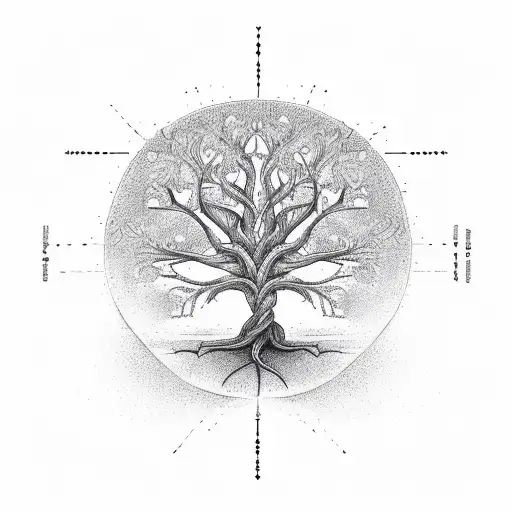 Yoga Poses Forming A Tree Of Life